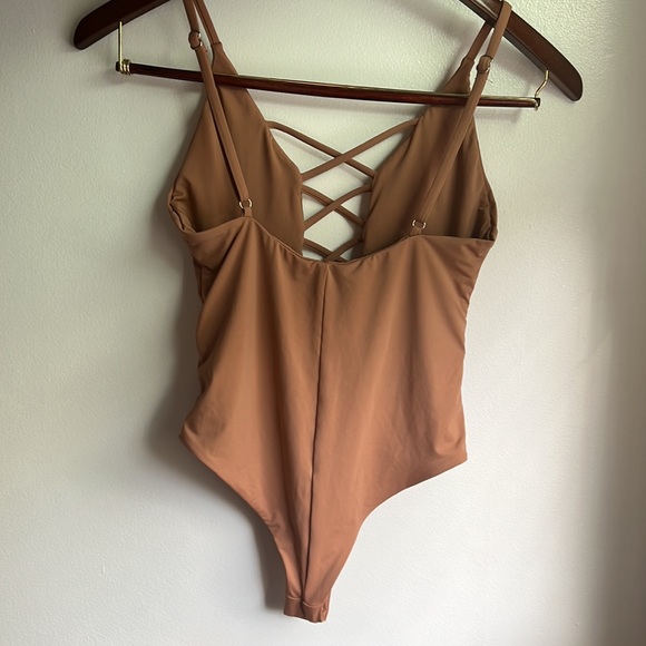 Crisscross sexy one piece (Dusty Rose color) - Picture 3 of 5